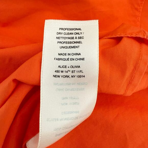 Alice + Olivia Orange Cotton Twill Flutter Sleeve Boxy Top Size S Boho Preppy - Picture 9 of 10